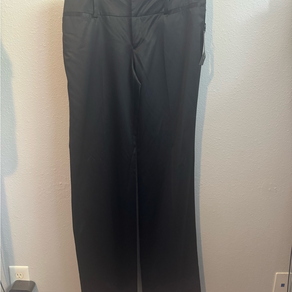 NWT Banana Republic Black Wide Leg Satin Pants Sz 10L